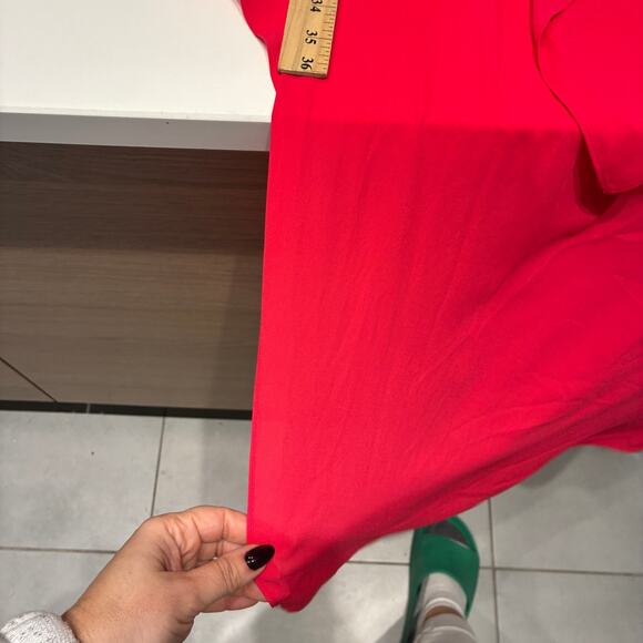 BCBGMAXAZRIA Red Chiffon Tiered High Low Tara Dress XS - Picture 9 of 10